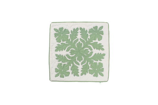 Quilted Pillow Cases 16"- Green/Cream