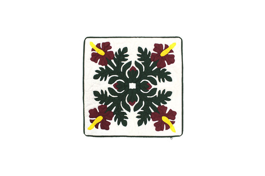 Quilted Pillow Cases 16"- Hunter/Wine
