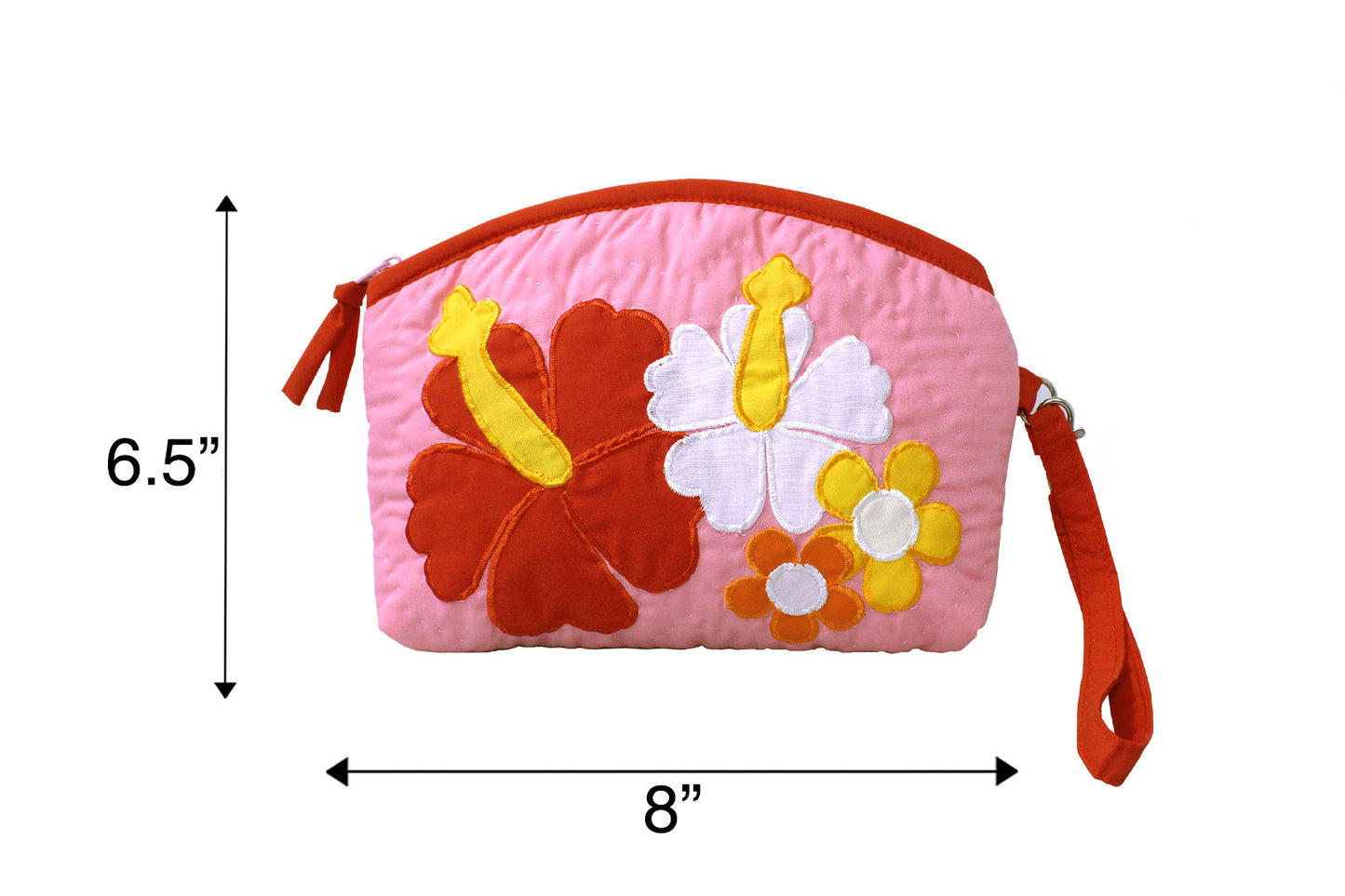 Quilted Wristlet Pouch - Red/Pink