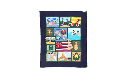 Quilted Baby Blanket - Navy