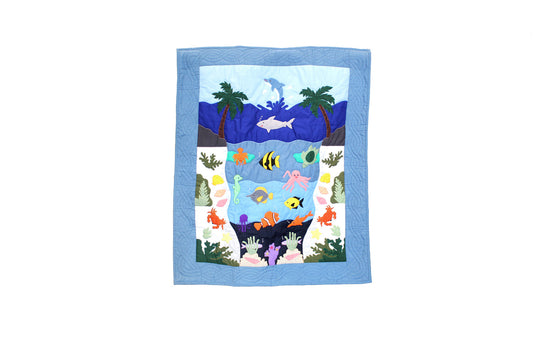 Quilted Baby Blanket - Blue
