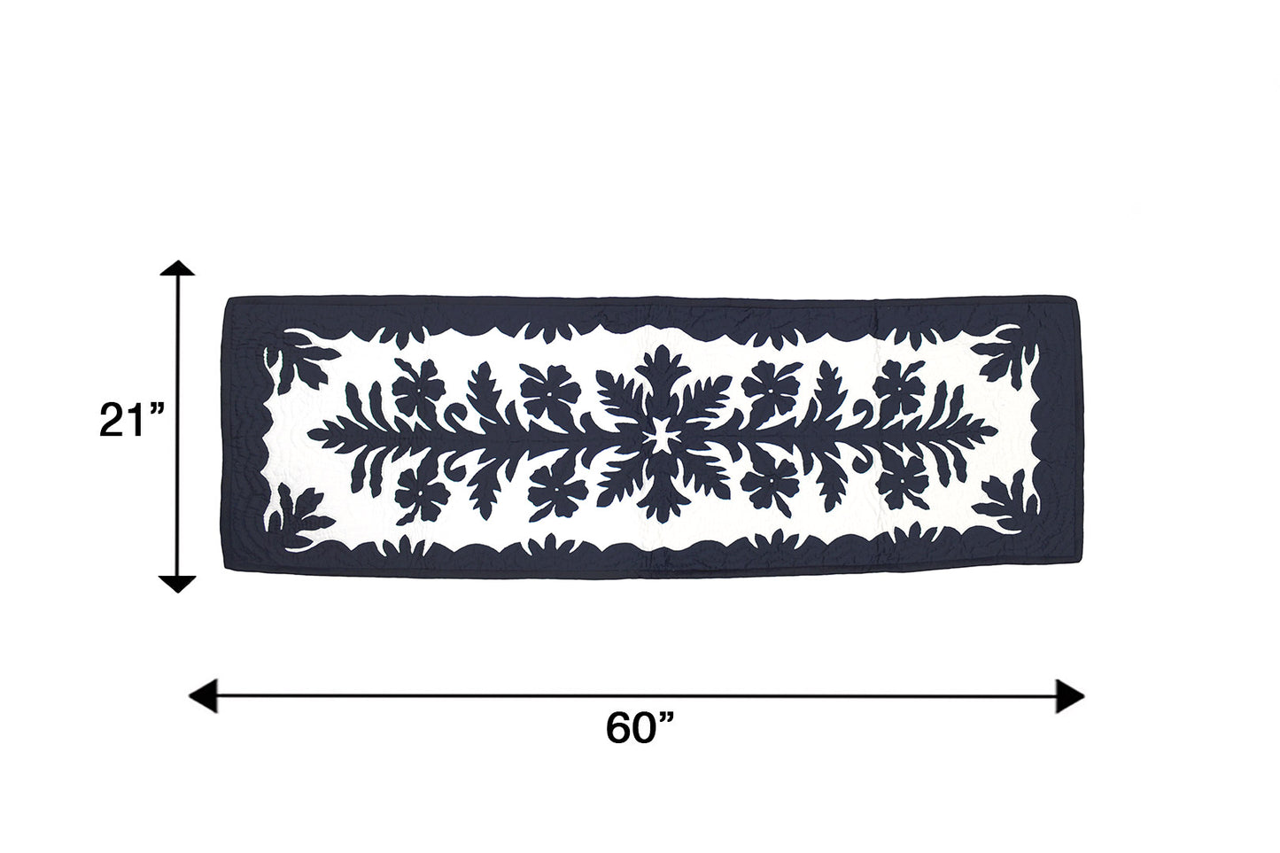 Quilted Table Runner - Navy