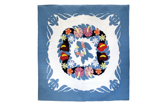 Quilted 80x80 Wall Hanging - Blue
